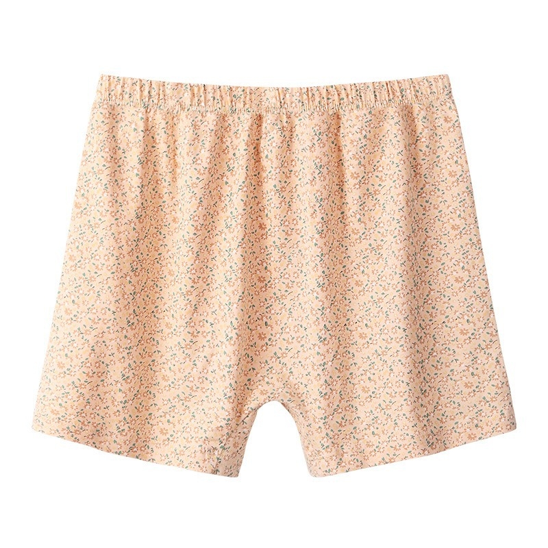 Дамски памучни боксерки с висока талия, свободни, антибактериални, флорални мотиви, плюс размер