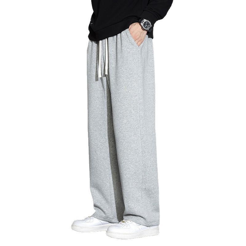 Мъжки спортни панталони, флисово подплатени, прав силует, средна талия, памучна материя, ежедневна употреба