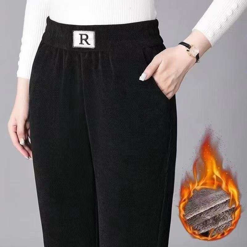 Harem hlače za zrelije žene, visoka struka, zimski stil, Tr tkanina, PVC 90–95% glavna tkanina, Other 30–50% sekundarna, srednja debljina, s etiketama, etiketa na ovratnik