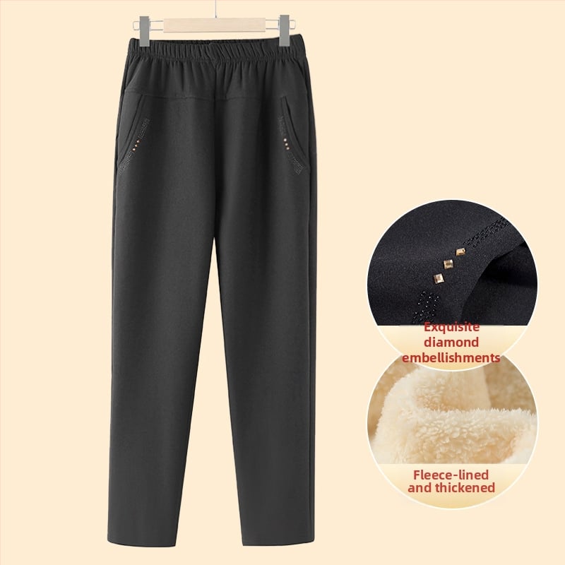 Pantaloni largi pentru femei, stil casual japonez/koreean, poliester 95% + spandex 5%, microelasticitate, grosime medie