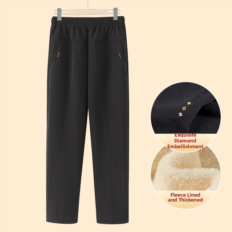 Pantaloni largi pentru femei, stil casual japonez/koreean, poliester 95% + spandex 5%, microelasticitate, grosime medie