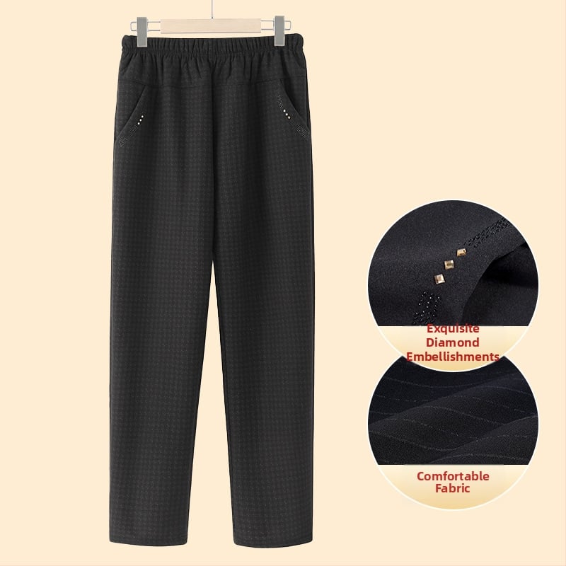 Pantaloni largi pentru femei, stil casual japonez/koreean, poliester 95% + spandex 5%, microelasticitate, grosime medie