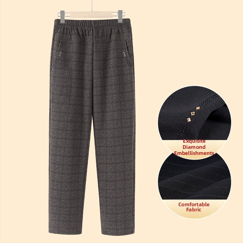 Pantaloni largi pentru femei, stil casual japonez/koreean, poliester 95% + spandex 5%, microelasticitate, grosime medie