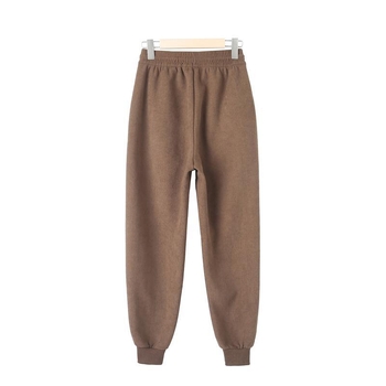 Pantaloni de iarnă pentru femei cu fleece, talie înaltă, croială lejeră, stil casual-elegant, poliester peste 95%