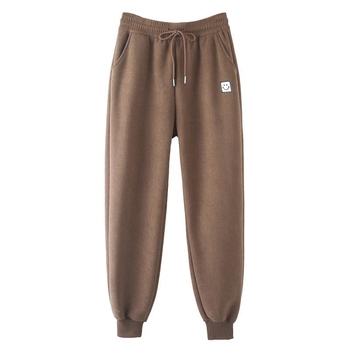 Pantaloni de iarnă pentru femei cu fleece, talie înaltă, croială lejeră, stil casual-elegant, poliester peste 95%