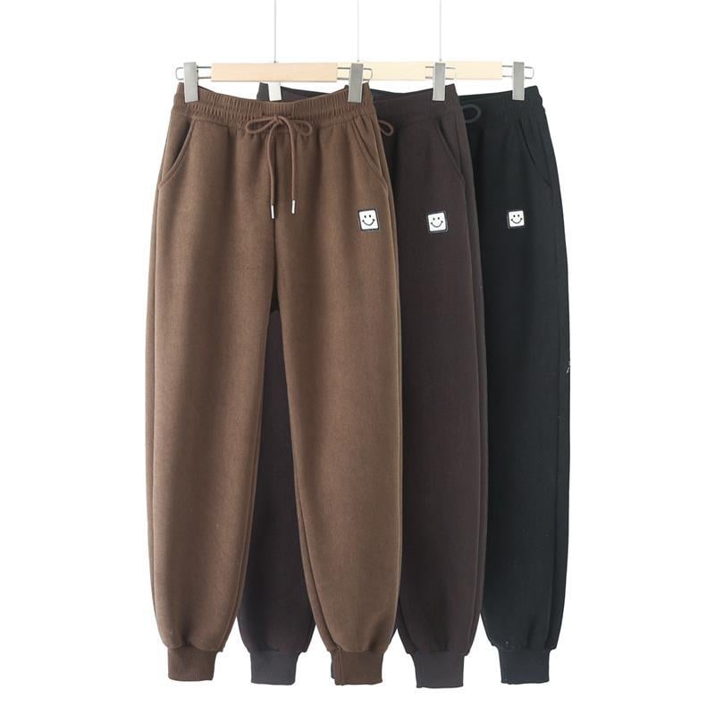 Pantaloni de iarnă pentru femei cu fleece, talie înaltă, croială lejeră, stil casual-elegant, poliester peste 95%