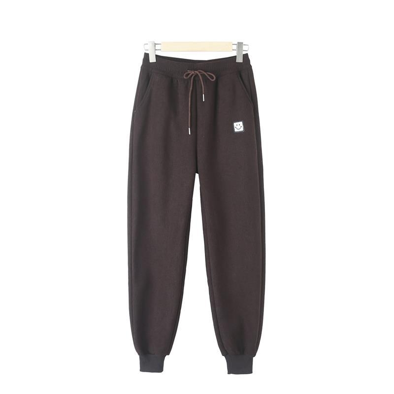 Pantaloni de iarnă pentru femei cu fleece, talie înaltă, croială lejeră, stil casual-elegant, poliester peste 95%