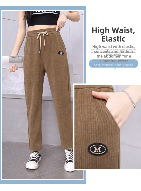 Pantaloni trening kapok velur, croială dreaptă, căptușeală fleece, groși pentru iarnă, amestec poliester 80–90%, Iarnă 2024