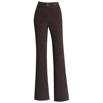 Pantaloni evazați cu talie medie-înaltă, lungime 3/4, țesătură țesută din poliester, microelasticitate, grosime medie, iarnă 2025