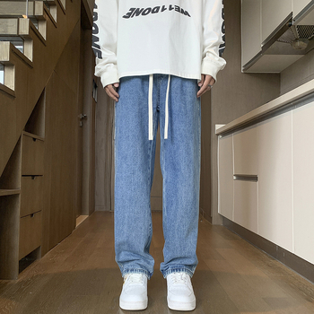 Pantaloni casual pentru bărbați, croială lejeră, talie elastică, căptușeală fleece, amestec Lycra (toate anotimpurile)