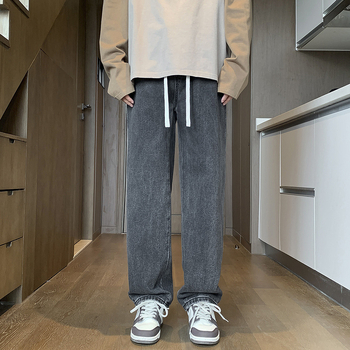 Pantaloni casual pentru bărbați, croială lejeră, talie elastică, căptușeală fleece, amestec Lycra (toate anotimpurile)