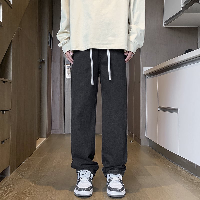 Pantaloni casual pentru bărbați, croială lejeră, talie elastică, căptușeală fleece, amestec Lycra (toate anotimpurile)