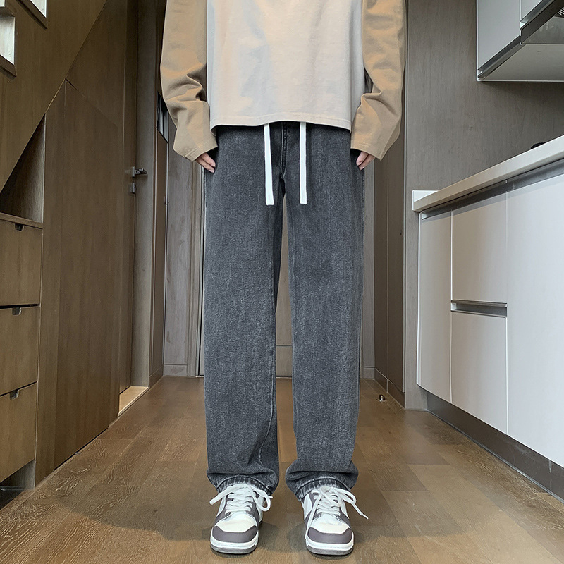 Pantaloni casual pentru bărbați, croială lejeră, talie elastică, căptușeală fleece, amestec Lycra (toate anotimpurile)