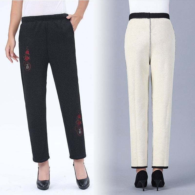 Pantaloni femei din țesătură Wire Cloth, 90-95% poliester, talie medie, stil Hong Kong wind, retro literar-artistic