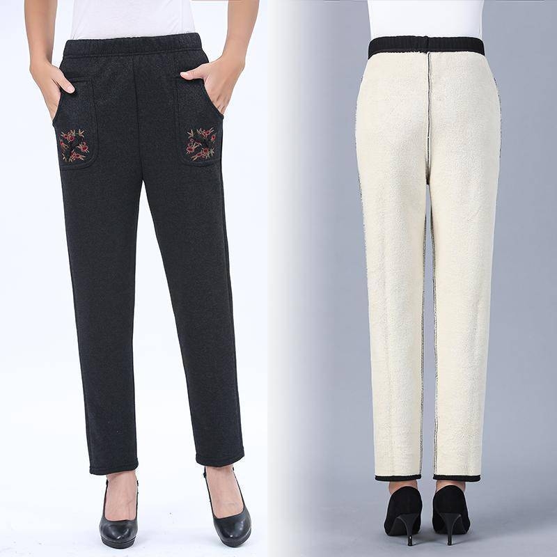 Pantaloni femei din țesătură Wire Cloth, 90-95% poliester, talie medie, stil Hong Kong wind, retro literar-artistic