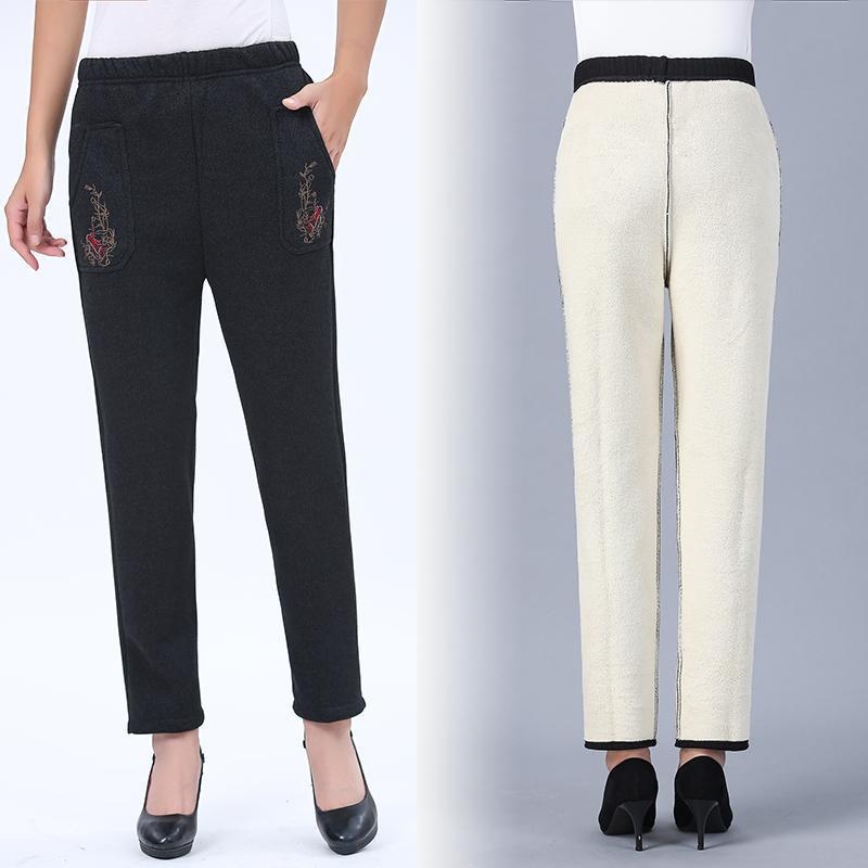 Pantaloni femei din țesătură Wire Cloth, 90-95% poliester, talie medie, stil Hong Kong wind, retro literar-artistic