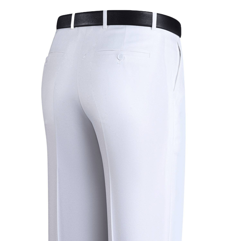 Pantaloni casual bărbați din bumbac, croială conică, talie înaltă, închidere cu fermoar, microelasticitate, detalii la buzunare