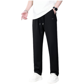 Pantaloni casual pentru bărbați, croi drept lejer, căptușiți cu fleece, talie medie – patru sezoane, material: Lycra și fibre de polietilenă