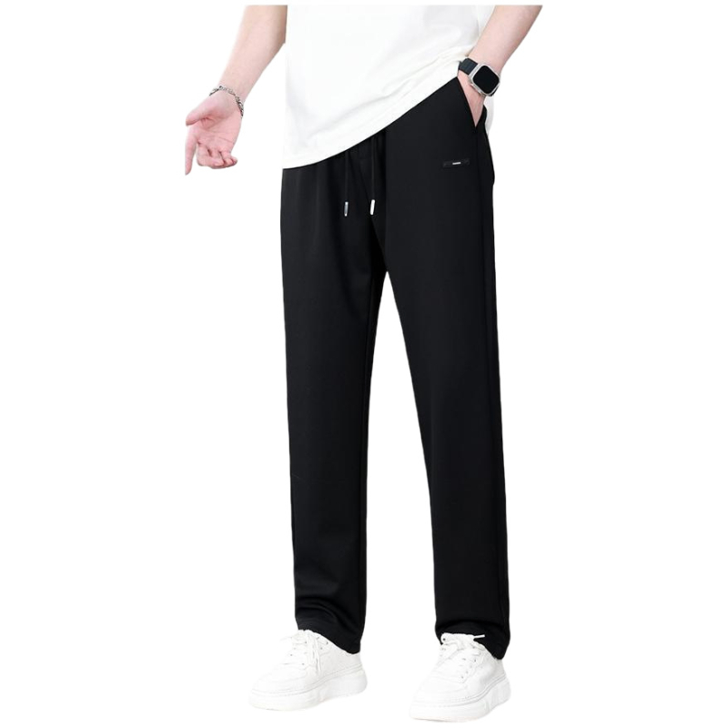 Pantaloni casual pentru bărbați, croi drept lejer, căptușiți cu fleece, talie medie – patru sezoane, material: Lycra și fibre de polietilenă
