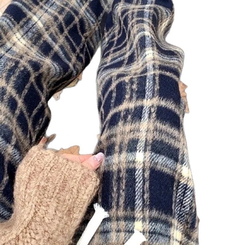 Ženske široke ravne hlače od poliester materijala, mikro-elastičnost, udio poliester 90–95%, jesen 2025 izdanje, japansko-korejski casual stil