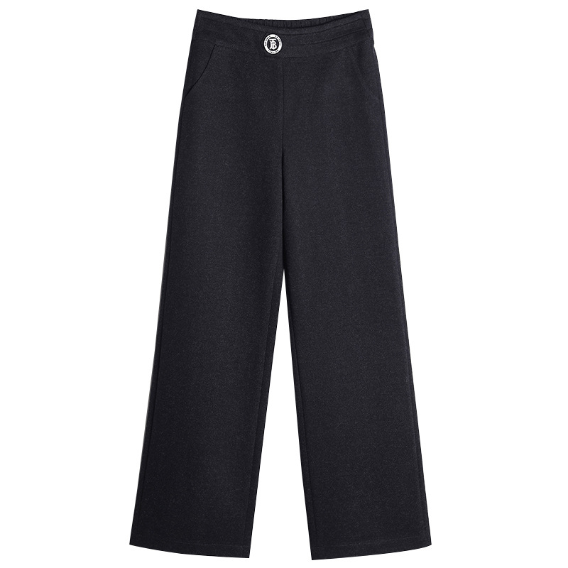 Pantaloni evazați pentru femei cu căptușeală fleece, din țesătură țesută, 90–95% poliester, micro-elastic, groși