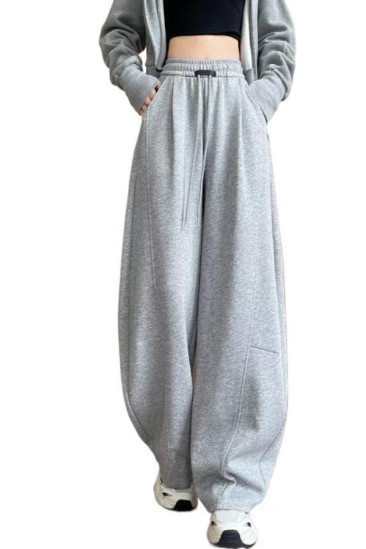 Sabre ženske hlače s širokim krojem, crne, visoki pojas, casual, pravi kroj