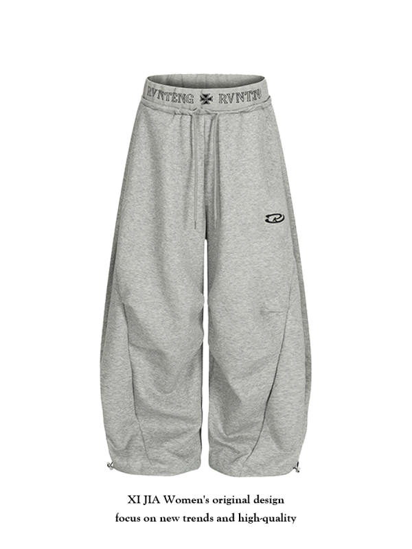 Pantaloni casual din bumbac pentru femei, croială lejeră, talie medie, stil stradal