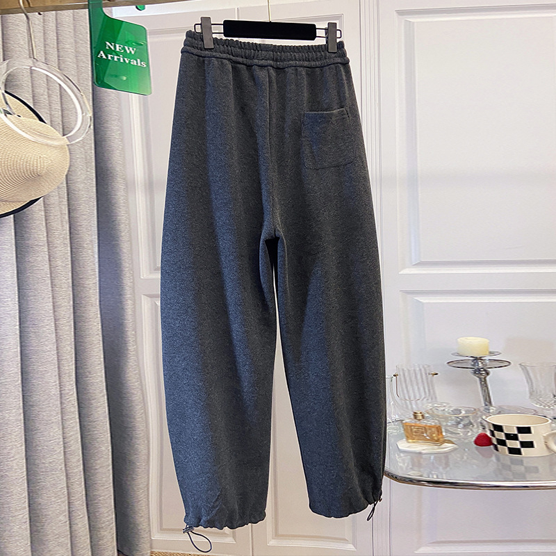 Γυναικείοι καθημερινοί παντελόνες με ελαστικό κορδόνι στη μέση, ίσια γραμμή, ανάμειξη βαμβακιού-λίνου, περιεκτικότητα σε βαμβάκι 95%+, ultra‑λεπτό ύφασμα