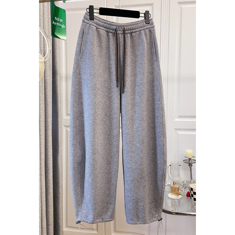 Γυναικείοι καθημερινοί παντελόνες με ελαστικό κορδόνι στη μέση, ίσια γραμμή, ανάμειξη βαμβακιού-λίνου, περιεκτικότητα σε βαμβάκι 95%+, ultra‑λεπτό ύφασμα