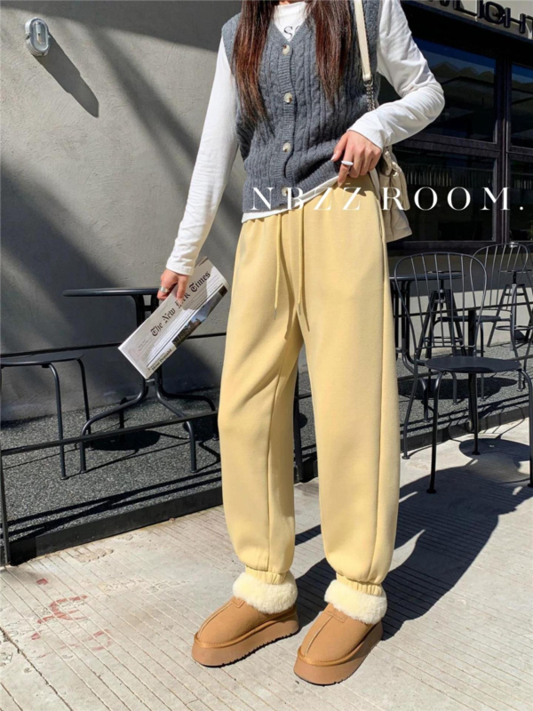 Casual NBZZROOM hlače, korejski stil, visokim strukom, haremski kroj, debela tkanina
