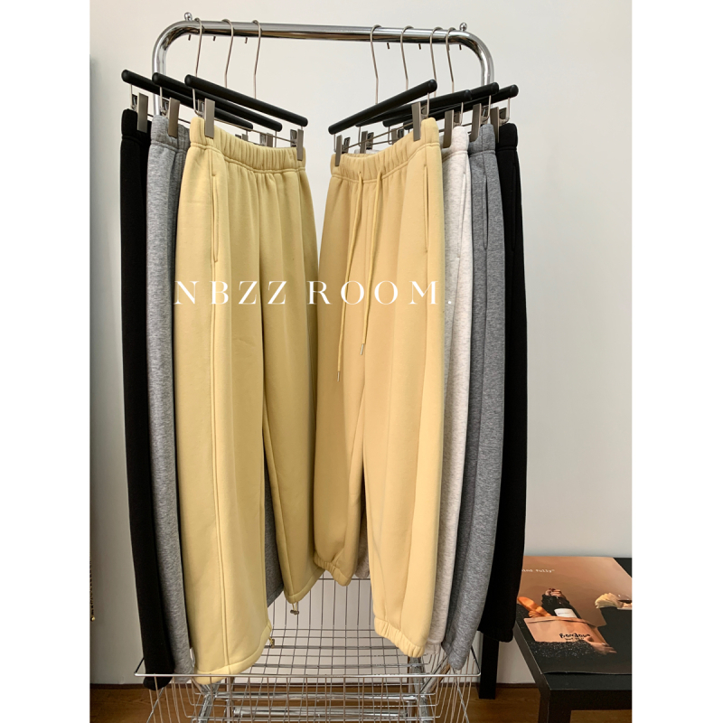 Casual NBZZROOM hlače, korejski stil, visokim strukom, haremski kroj, debela tkanina