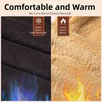 Мъжки зимни панталони от кадифен плат с подплата от флийс, прав крак, висока талия, с колан