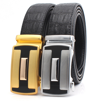 Vyrų diržas su automatine sagtimi, elipsės formos sagtis iš lydinio biurui