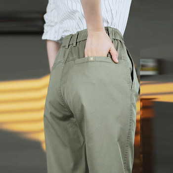 Muške poslovno-ležerne hlače - ravni kroj, duge, srednji struk, zip, ljeto
