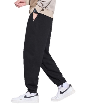 Ανδρικά χειμωνιάτικα παντελόνια cargo jogger με φλίς επένδυση, βαμβάκι 65,5%, ελαστική μέση, χαλαρή γραμμή