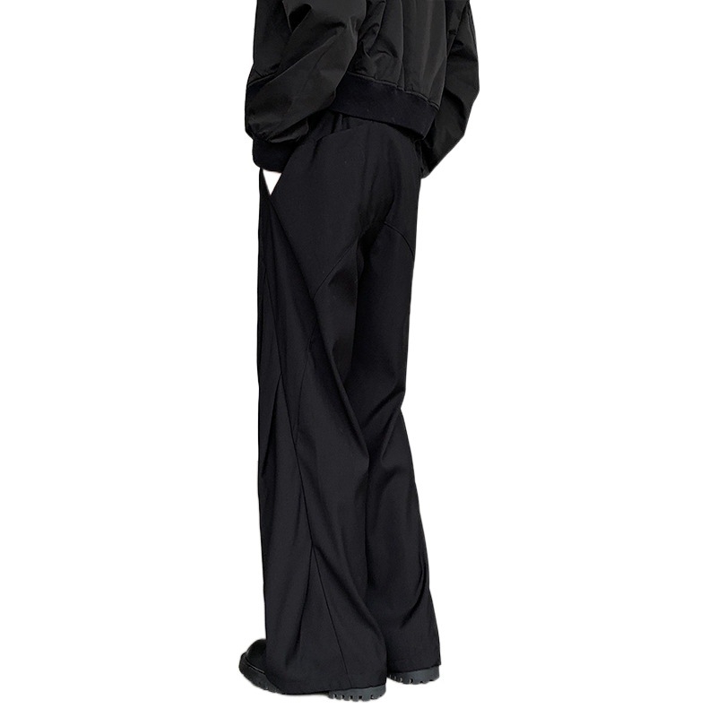 Casual hlače širokih nogavica s plisiranom strukturom, opuštenog kroja, dvostruki pojas, fleec podstava, Lycra tkanina