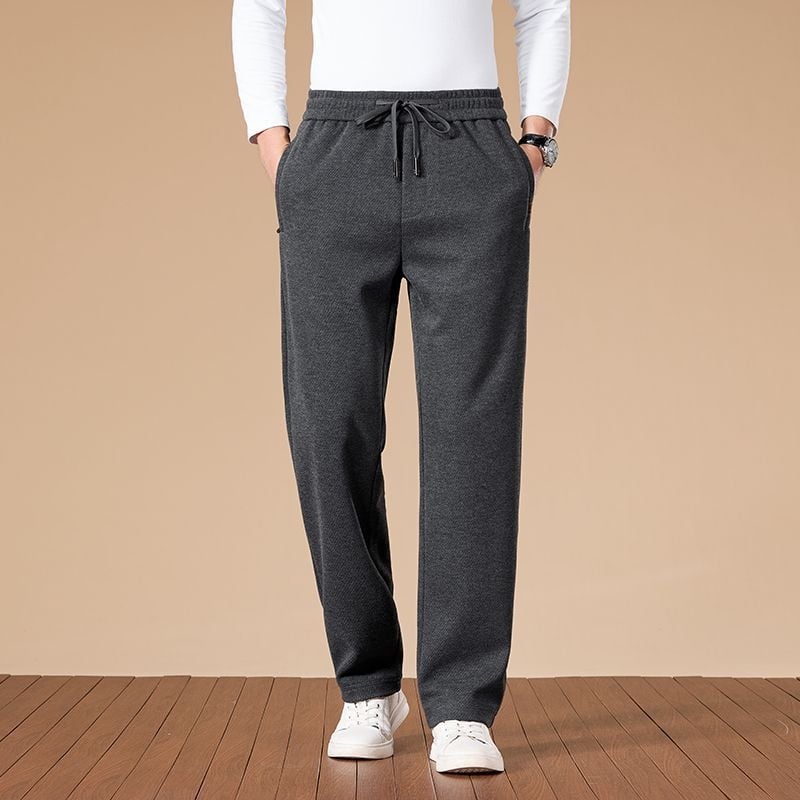 Üzleti-kényelmes nadrág, lazább szabás, középmagas derék, övvel, cipzáras zárás, vastag téli anyag