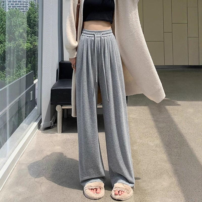 Derong bársonyos anyagú női széles nadrág, magas derék, ősz-tél 2025, 95% poliészter