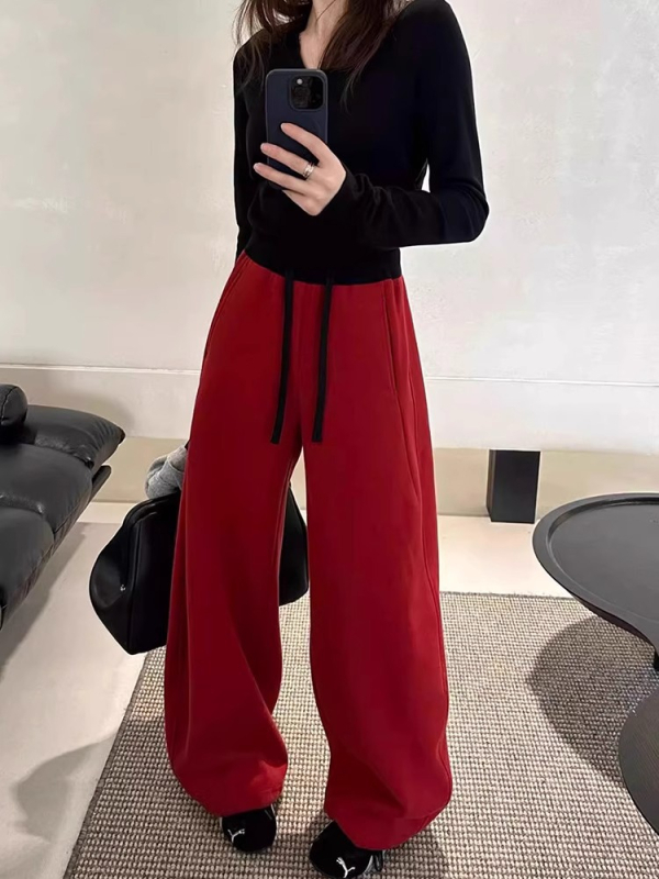 Mindennapi nadrágok, széles szárú sablás vonal, magas derék, pamut-poliészter keverék, mikro-elasztikus