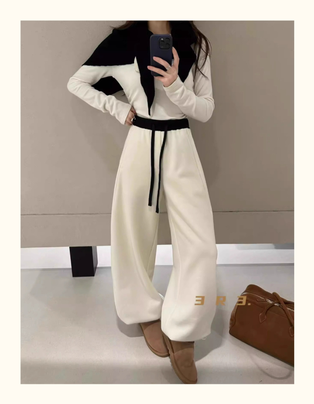 Mindennapi nadrágok, széles szárú sablás vonal, magas derék, pamut-poliészter keverék, mikro-elasztikus