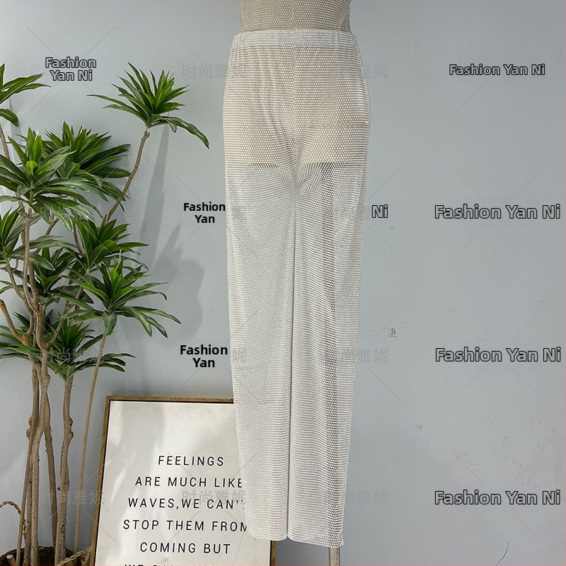 Női casual nadrág, egyenes szabás, poliészter anyag 50-70% tartalom, nyár 2023, friss és aranyos stílus