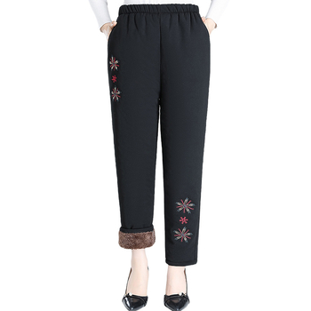 Pantaloni de toamnă pentru femei, poliester >95%, croială lejeră, țesătură groasă, lungime pantalon, toamnă 2024