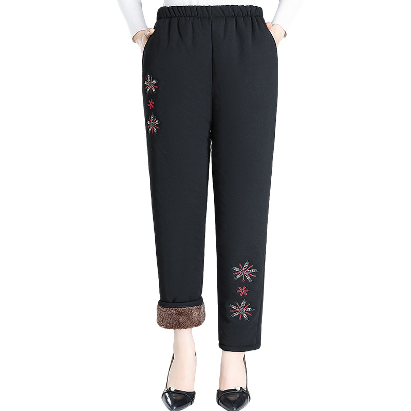 Pantaloni de toamnă pentru femei, poliester >95%, croială lejeră, țesătură groasă, lungime pantalon, toamnă 2024