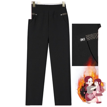 Női téli nadrág fleece bélésével, laza szabás, magas derék, vast anyag hideg időre, poliészter 95%+