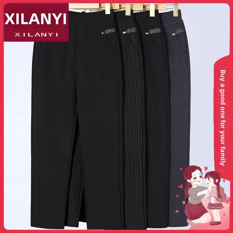 Pantaloni de iarnă pentru femei, căptuțiți cu fleece la interior, croiți lejer, talie înaltă, groși pentru vreme rece, poliester 95%+