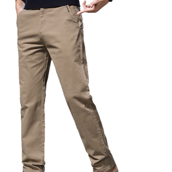 Muške hlače ravnog kroja za poslovnu svakodnevicu, gusta jesenja tkanina, srednji pojas, zatvarač, mikroelastičnost, džepovi