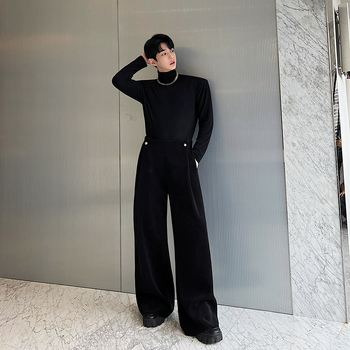 Férfiaknak casual széles lábú nadrág fleece béléssel, dupla deréktájon, négy évszakos Lycra anyagú, kód K0670-5110