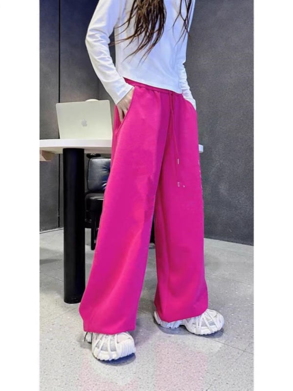 Női hip-hop street dance szabadidőnadrág, egyenes szabású, széles szárú, elastikus derék, poliészter-pamut-organikus pamut keverék, nyár 2025