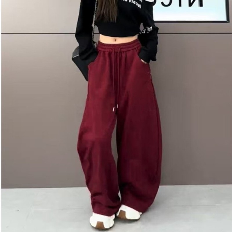 Női hip-hop street dance szabadidőnadrág, egyenes szabású, széles szárú, elastikus derék, poliészter-pamut-organikus pamut keverék, nyár 2025