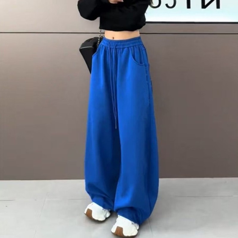 Női hip-hop street dance szabadidőnadrág, egyenes szabású, széles szárú, elastikus derék, poliészter-pamut-organikus pamut keverék, nyár 2025
